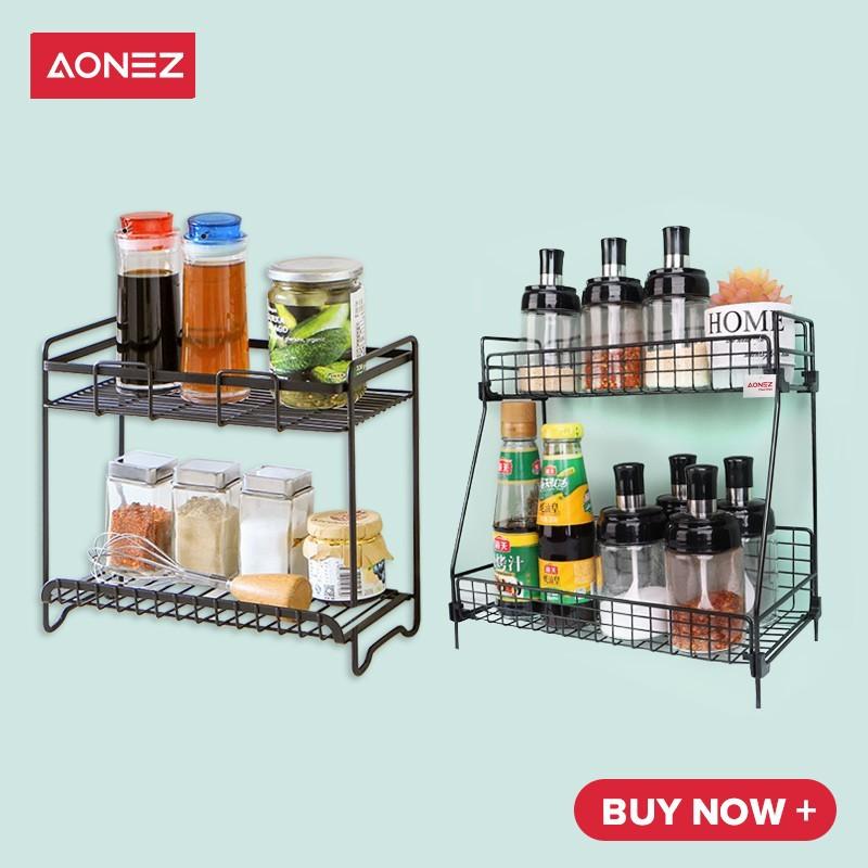 AONEZ Rak Kosmetik Rak bumbu dapur Rak Tanaman Hias Rak Kamar Mandi O…