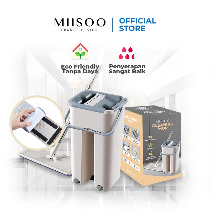 MIISOO M506 Alat Pel Praktis Mop Briny Kain Alat Pembersih Lantai