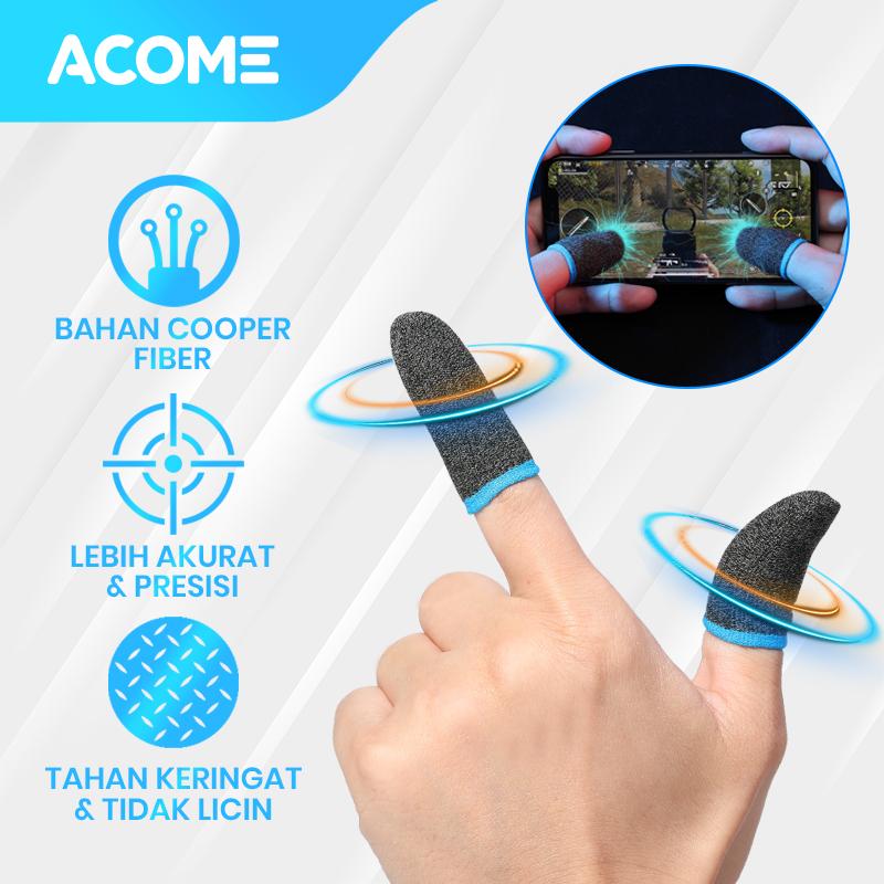ACOME Sarung Jari Jempol 1 Pasang Game Mobile PUBG Controller Touch S…