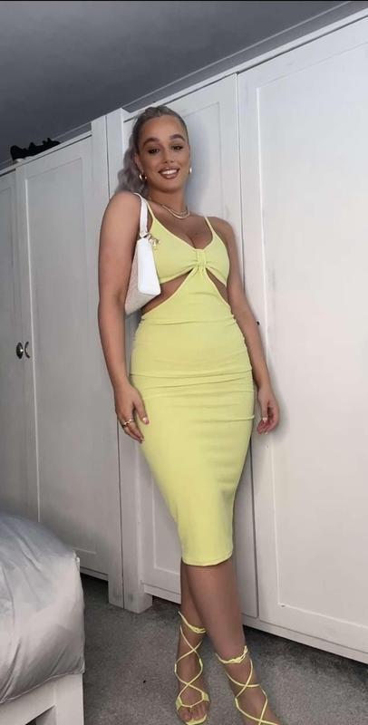 yellow knot front dress