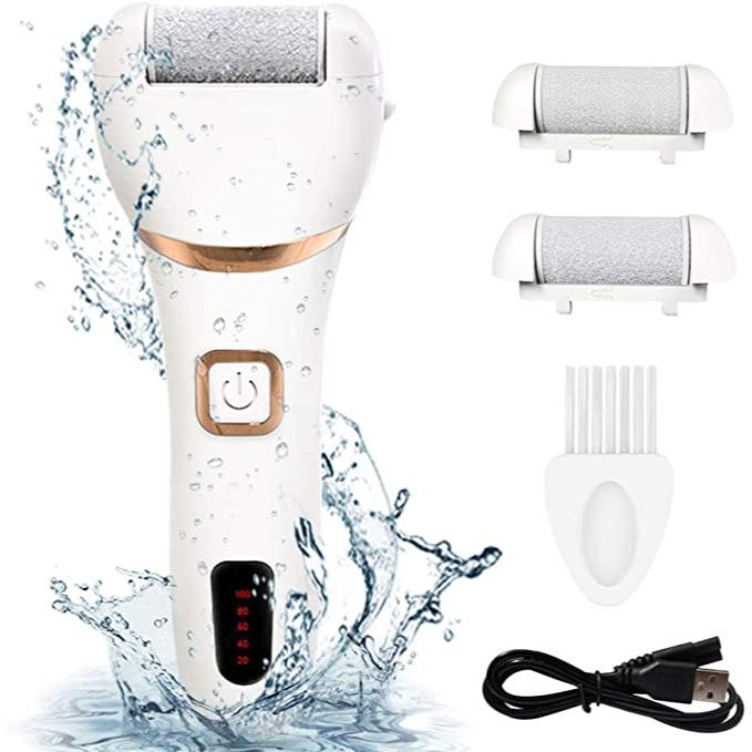 Electric Foot File, Rechargeable Waterproof Hard Skin Remover with 3 …